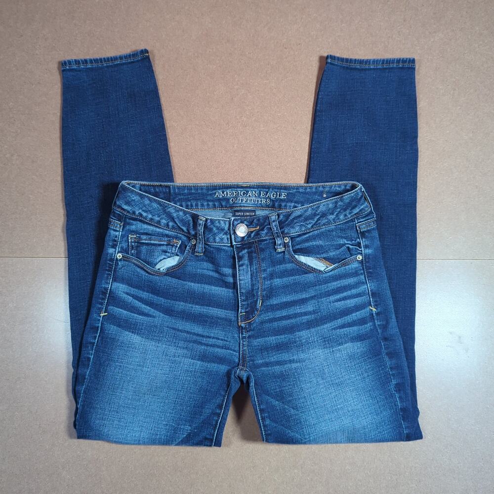 American Eagle AE Women’s 10 Short Skinny Jeans Dark Wash Super Stretch